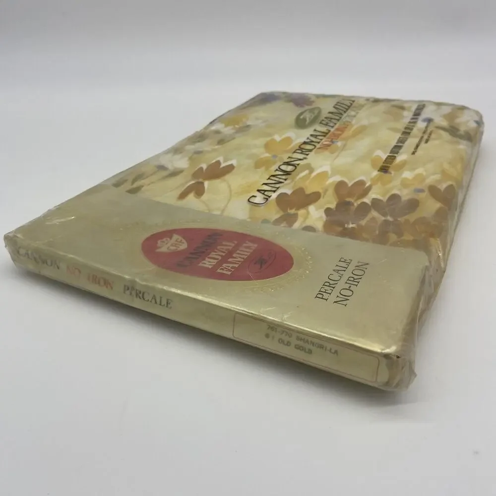 VTG Cannon Royal Family Percale Bottom Sheet 39x76 Shangri-La New Old Stock